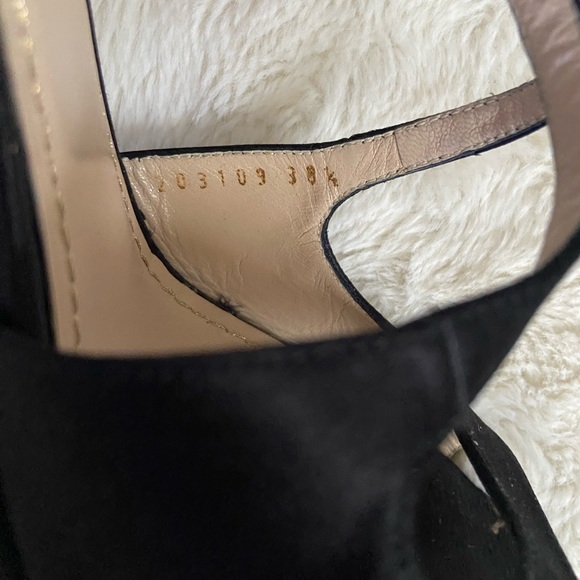 YSL black satin platform heels 38.5 fits like 7.5 US - Picture 9 of 13